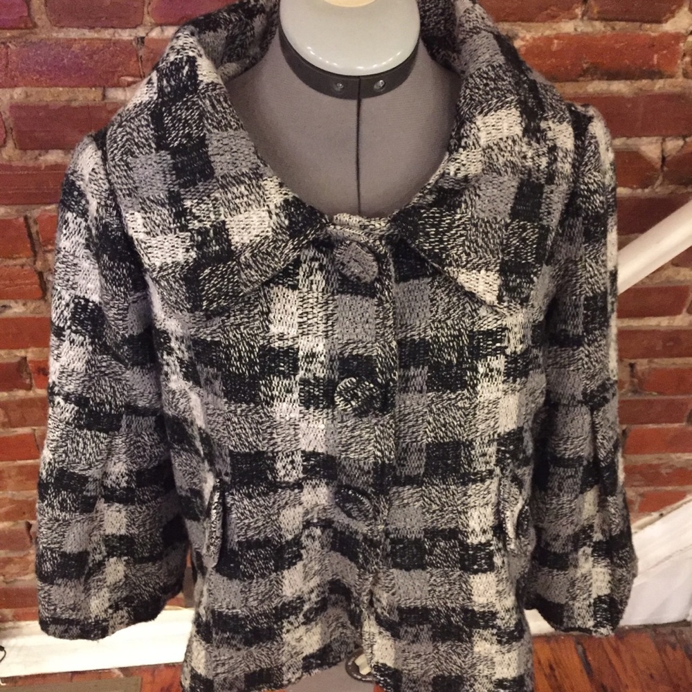 Checker Print Cropped Sing Jacket - image 1